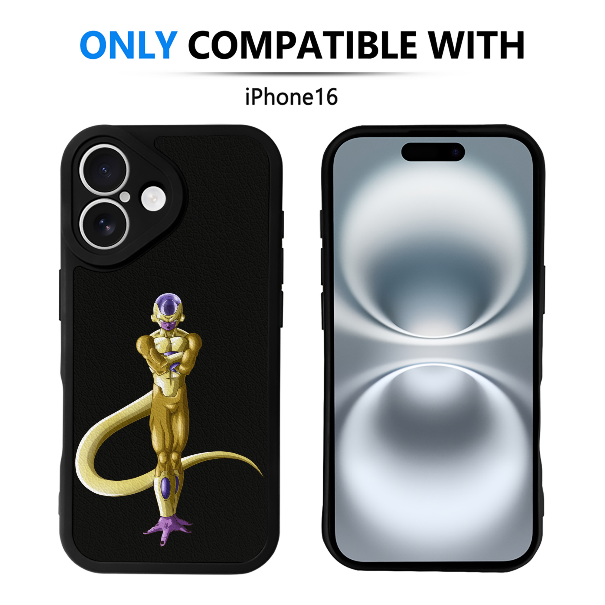 （画像用） ドラゴンボール フリーザ DRAGON BALL Frieza 【iPhone 16シリーズ対応】シリコンスマホケース（レザー調） 材質：シリコン